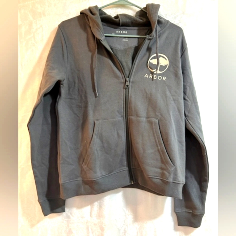 -Gray Arbor front zippered Sweatshirt